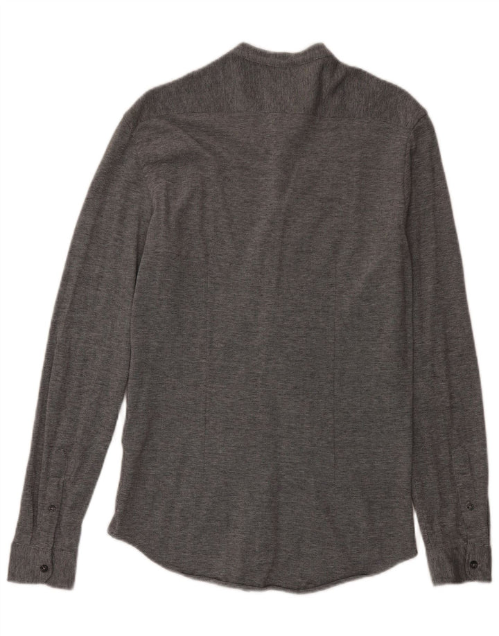 Zara Hombre Camisa Slim Fit Algodón Gris Medio