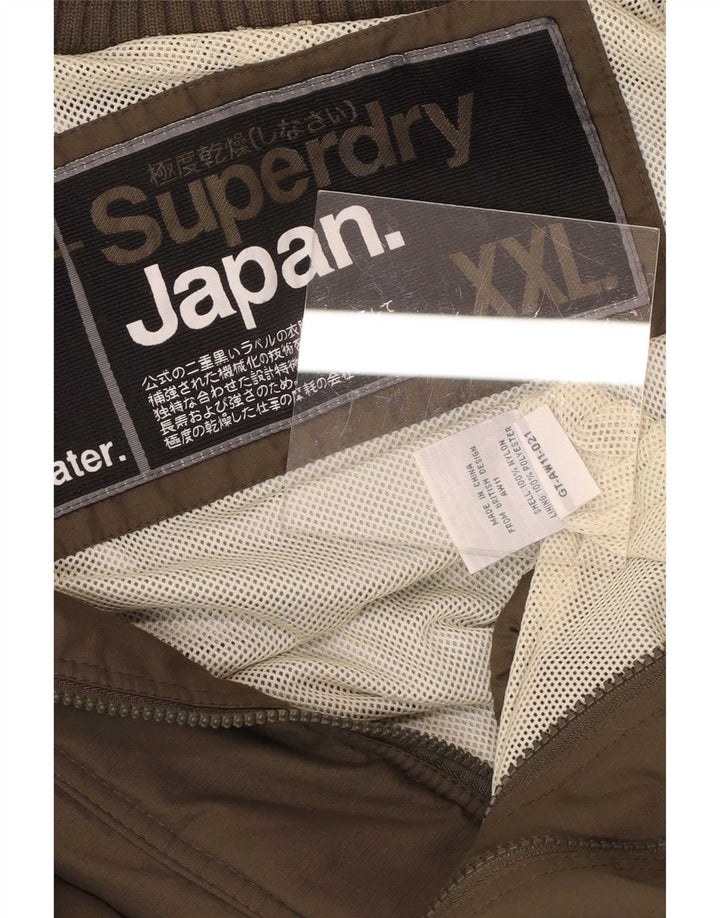 Superdry Chubasquero Hombre UK 44 2XL Nylon Caqui