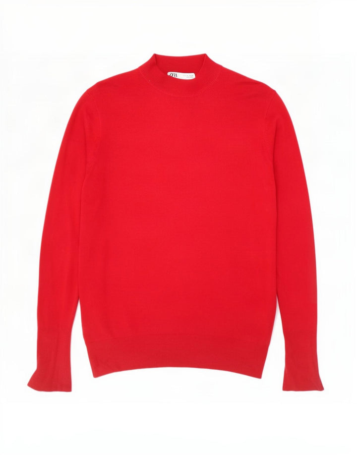 Zara - Jersey con cuello alto para mujer, talla 40, color rojo