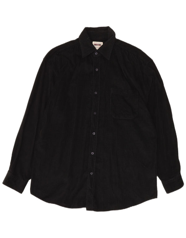 STONE HARBOR Camisa de pana para hombre Algodón negro mediano