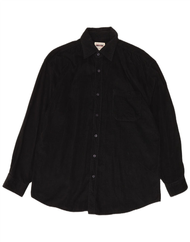 STONE HARBOR Camisa de pana para hombre Algodón negro mediano