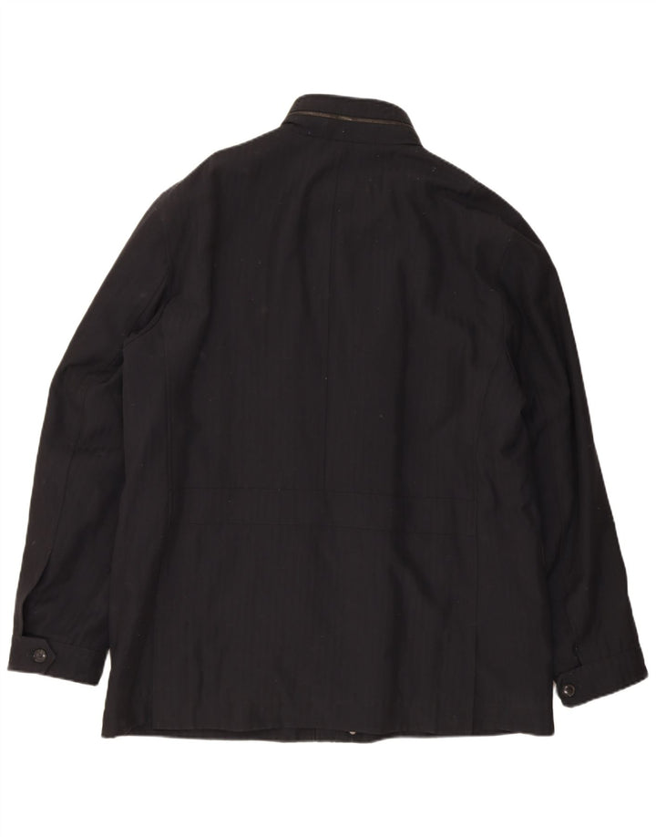 Hugo Boss Chaqueta cortavientos para hombre IT 56 3XL Lana virgen negra