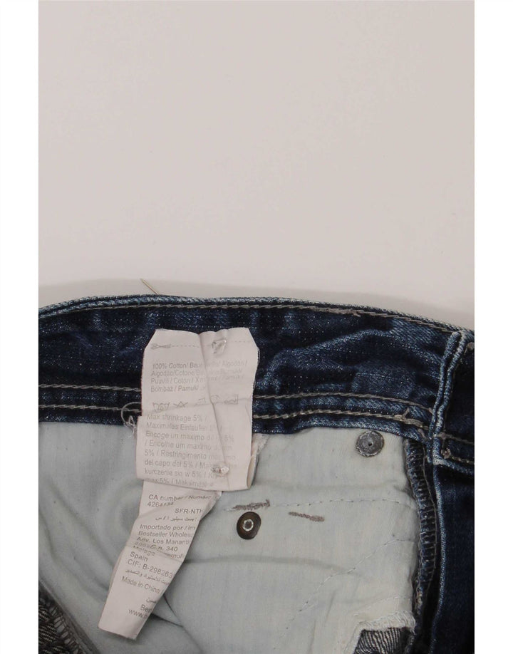 Jack & Jones Hombre Shorts De Mezclilla Desgastados Medio W32 Algodón Azul