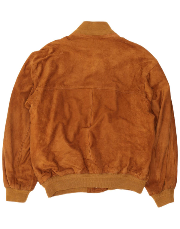 Chaqueta bomber de ante vintage para hombre IT 48 Beige medio