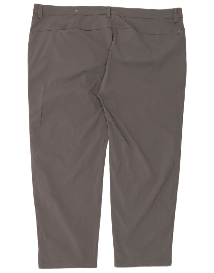 Pantalones chinos rectos de golf para hombre Calvin Klein W46 L29 Poliéster gris