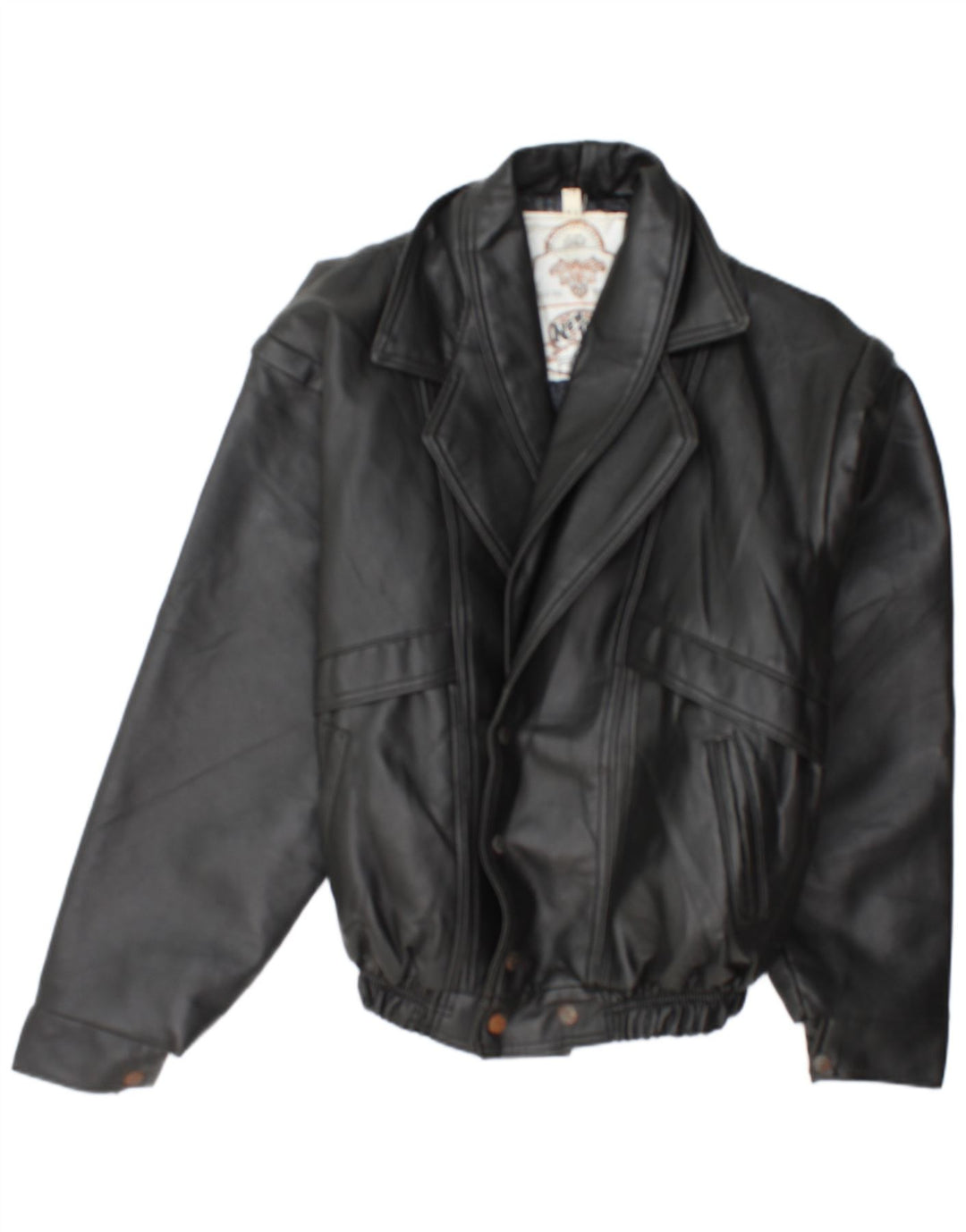 NUEVA TENDENCIA Chaqueta de cuero para hombre IT 54 2XL Cuero negro
