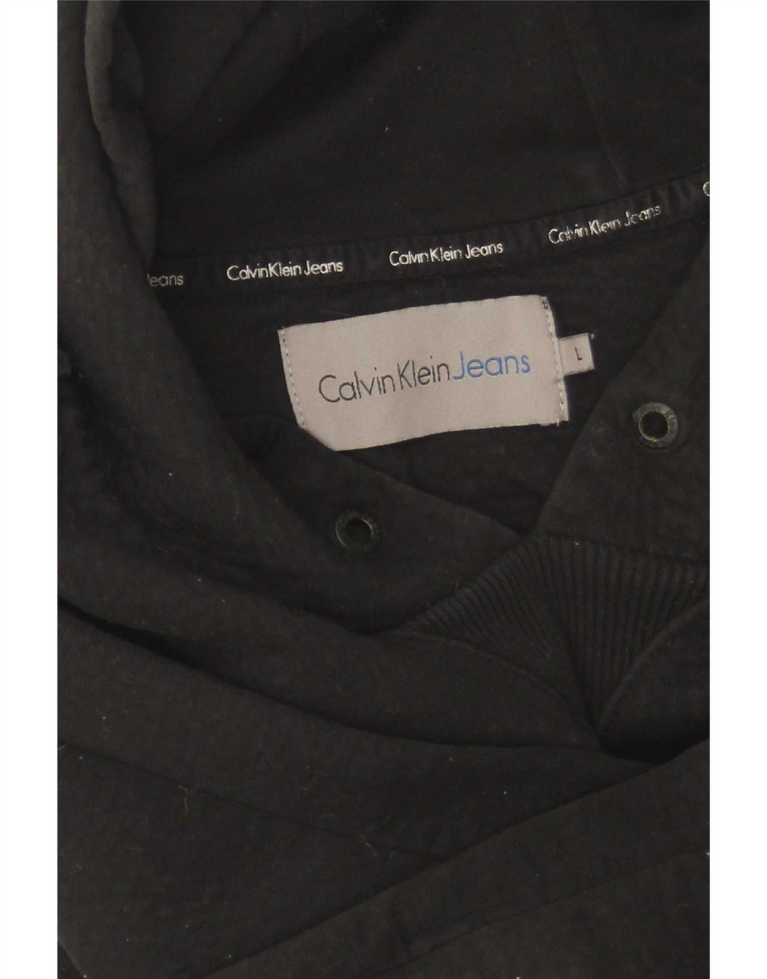 Calvin Klein Jeans - Sudadera con capucha para hombre, talla grande, color negro