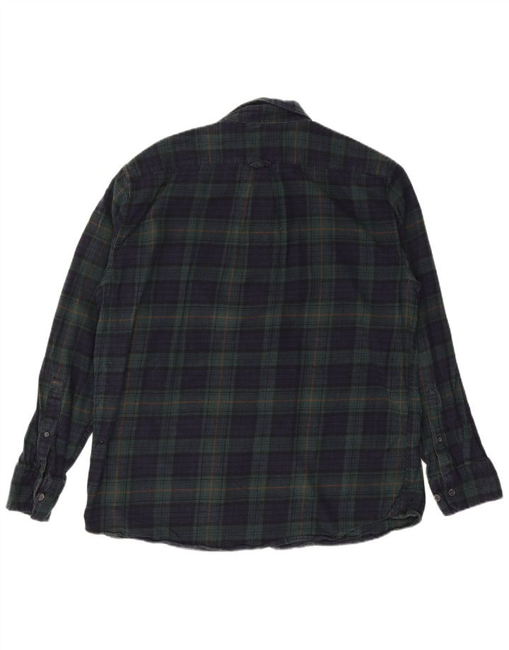 EDDIE BAUER Camisa de franela para hombre Algodón a cuadros azul marino grande