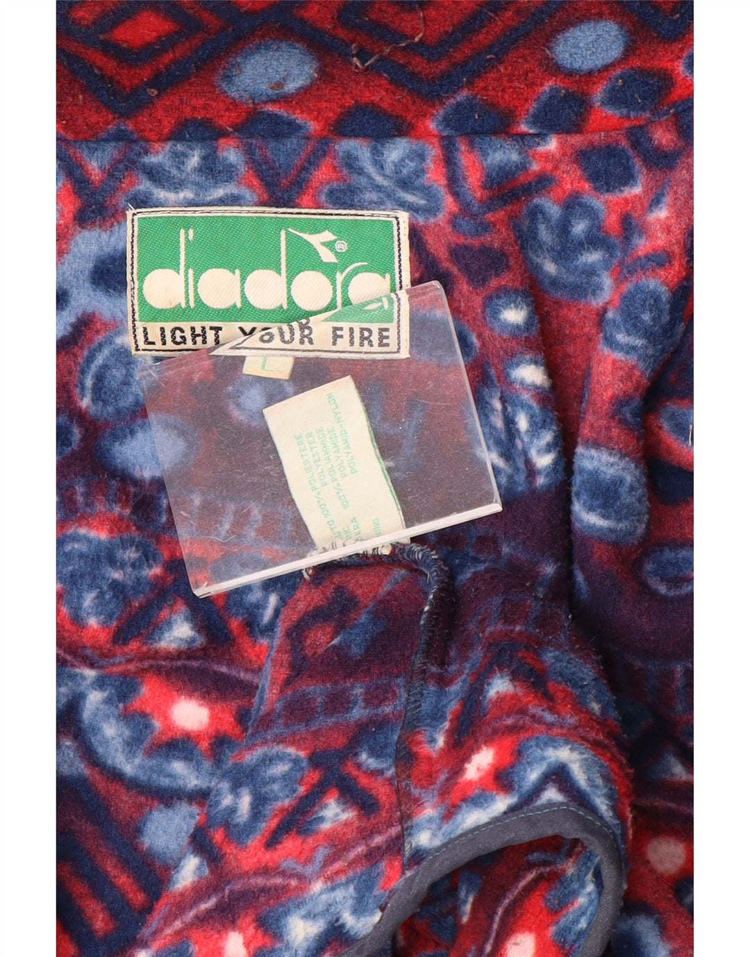 DIADORA Chaqueta polar para hombre UK 40 Large Poliéster geométrico azul marino