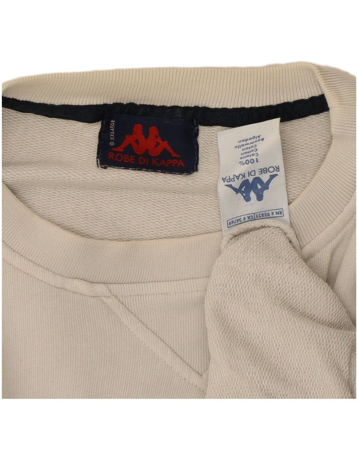 Kappa Hombre Sudadera Jumper 2XL Blanco Algodón