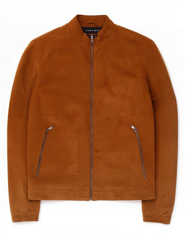 Zara Hombre Cazadora Bomber ES 38 Marrón Medio Poliéster
