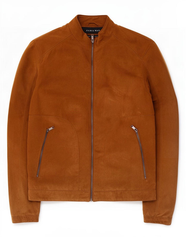 Zara Hombre Cazadora Bomber ES 38 Marrón Medio Poliéster