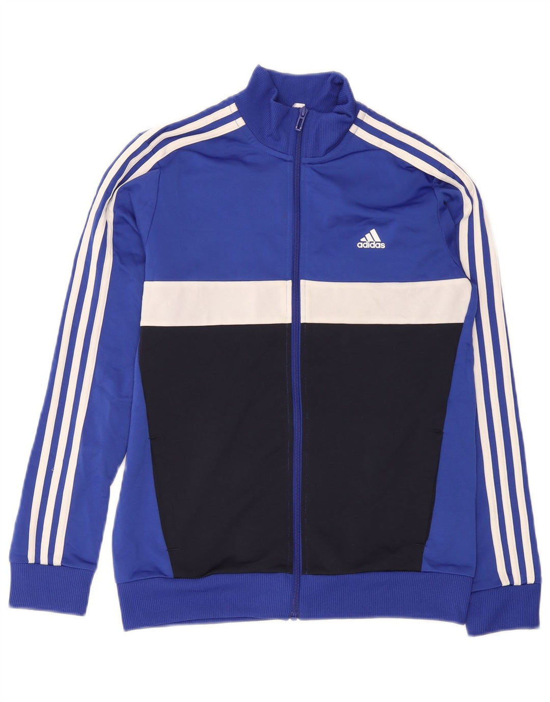 Adidas - Chaqueta de chándal para niño, 13-14 años, color azul, poliéster