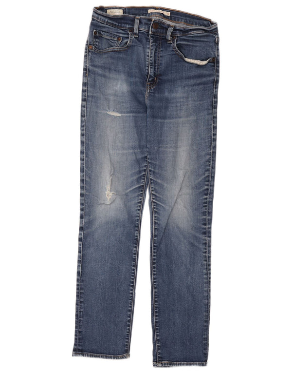 Levi's Jeans rectos desgastados de talle alto 724 para mujer W30 L30 Algodón azul