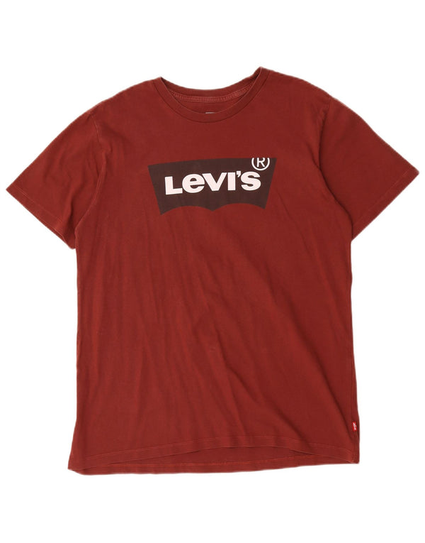 Levi's Camiseta gráfica para hombre Top Medium Borgoña Algodón