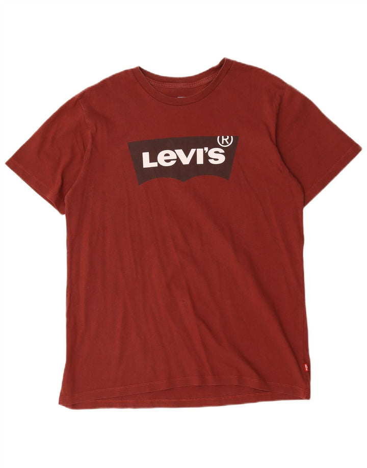 Levi's Camiseta gráfica para hombre Top Medium Borgoña Algodón