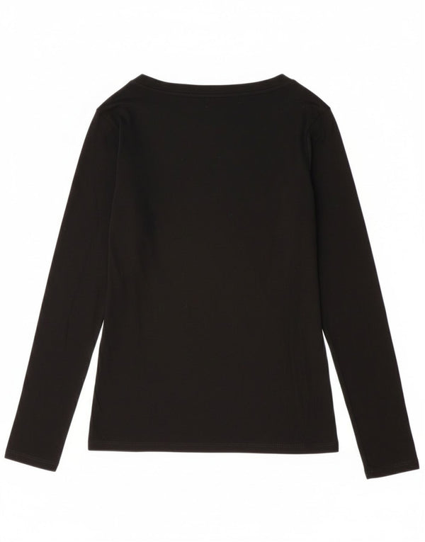 Armani Exchange Top gráfico para mujer Reino Unido 8 Pequeño logotipo negro