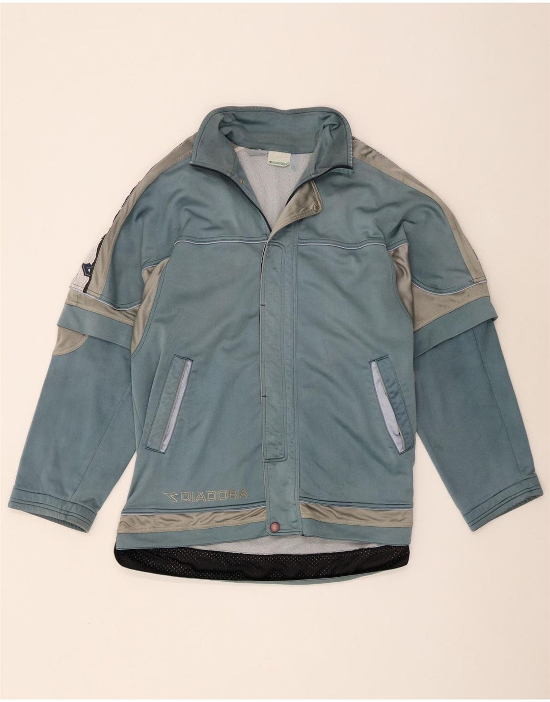Diadora Hombre Chaqueta De Chándal Con Gráfico Grande Azul Colorblock