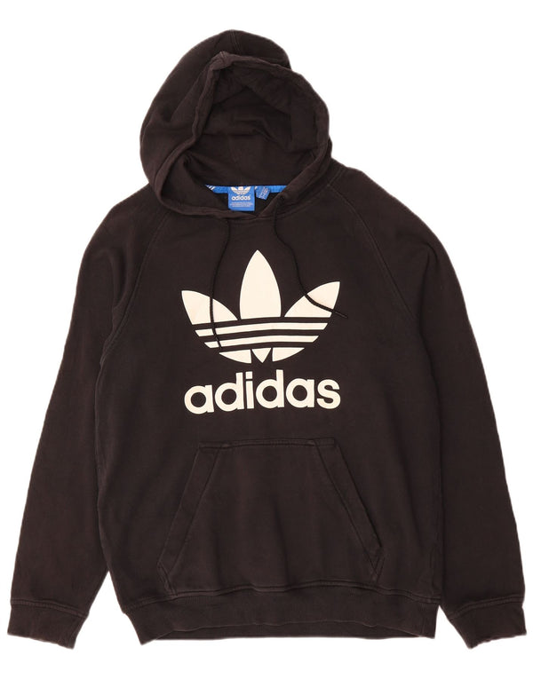 ADIDAS Sudadera con capucha gráfica para hombre Jersey mediano de algodón negro
