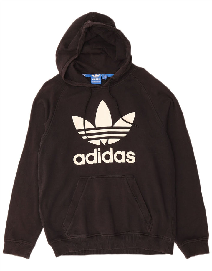 ADIDAS Sudadera con capucha gráfica para hombre Jersey mediano de algodón negro
