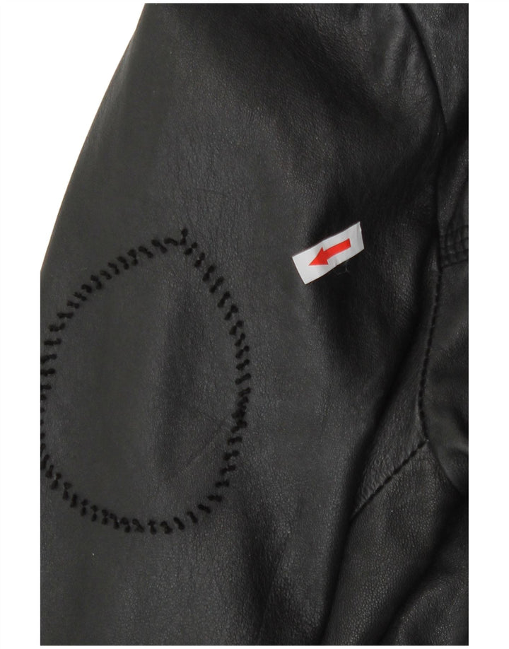 Superdry Chaqueta de cuero militar para hombre ES 38 Cuero negro mediano