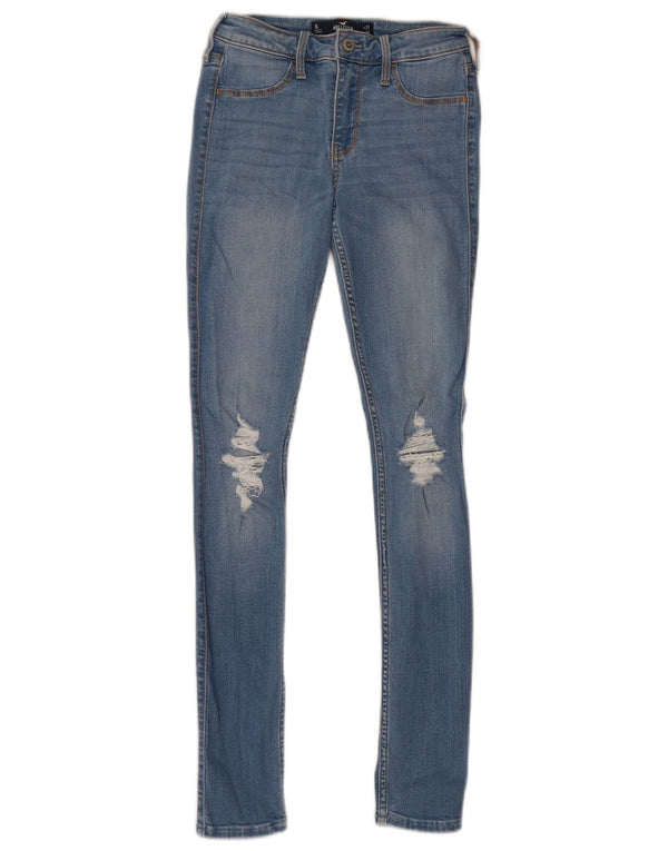 Hollister Mujer Legging Mid Rise Vaqueros Pitillo Desgastados W25 L30 Azul