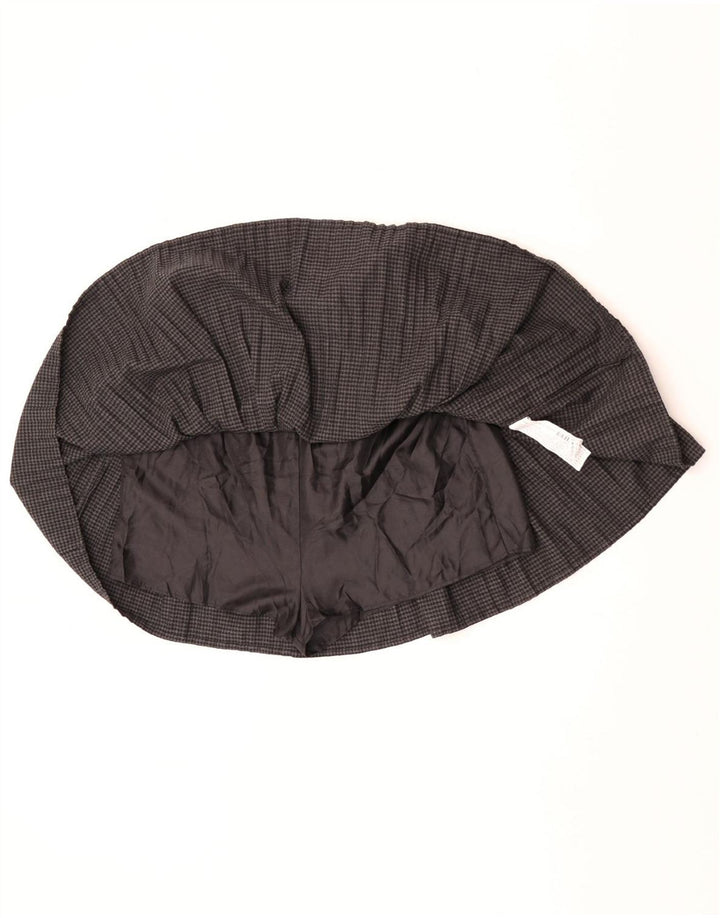 Zara Mujer Falda Pantalón De Cintura Alta UK 4 XS Gris Pata De Gallo Poliéster