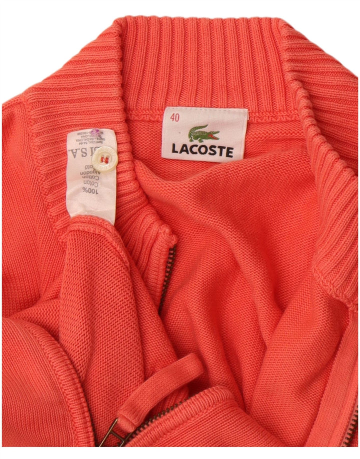 Suéter tipo cárdigan para mujer Lacoste Talla 40 Algodón naranja mediano