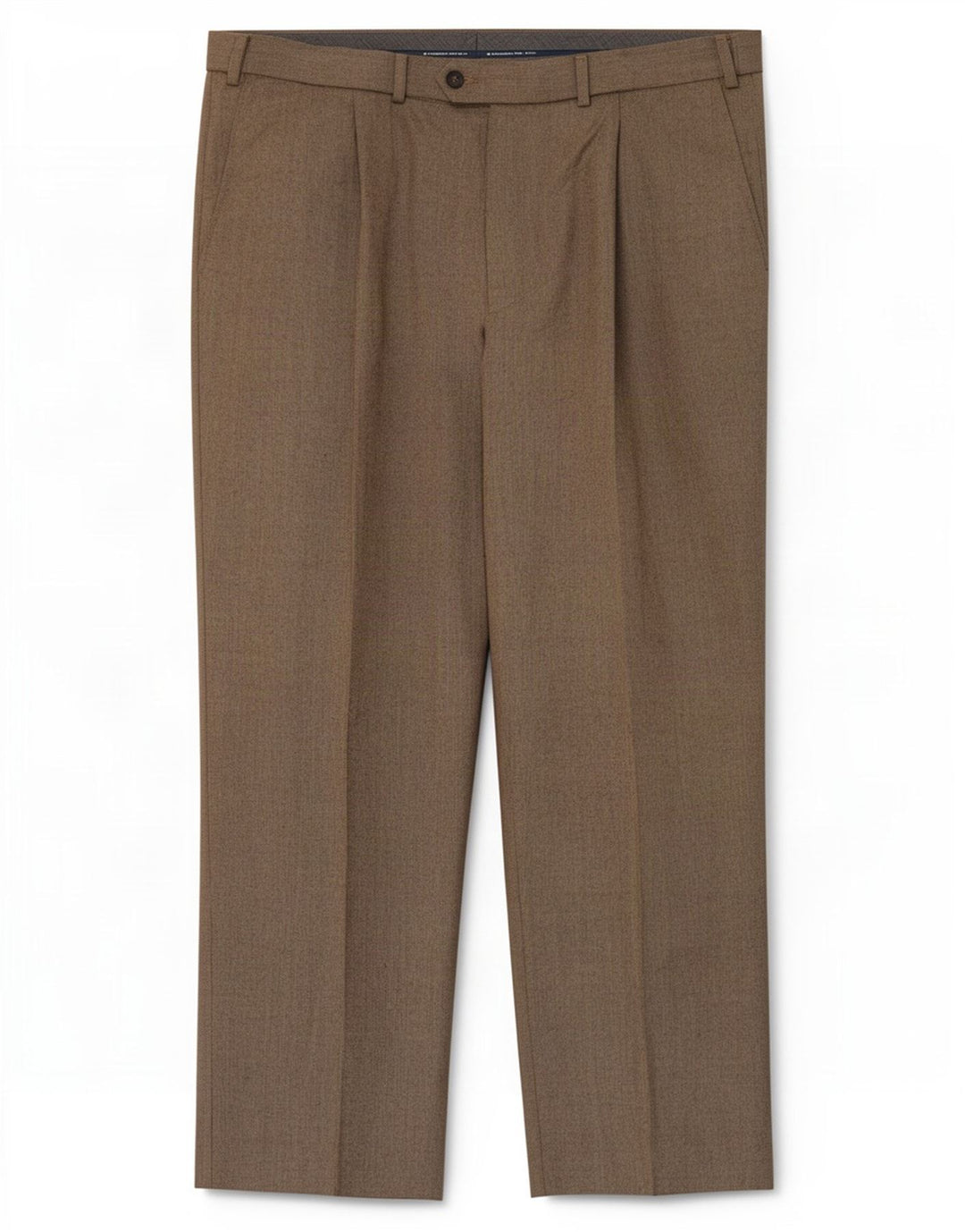 Marks & Spencer Pantalón de traje de corte regular para hombre W40 L29 Poliéster beige