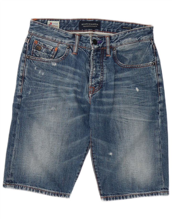 Pantalones cortos de mezclilla desgastados para hombre Scotch & Soda W29 Algodón azul pequeño