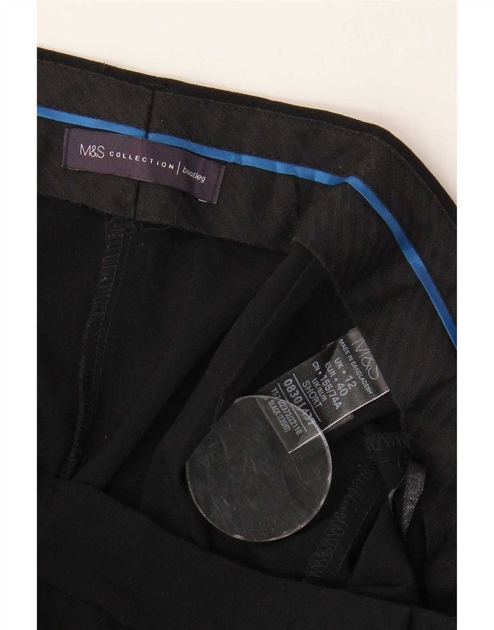 Marks & Spencer Pantalones casuales con corte de bota para mujer UK 12 Medium W32 L28 Negro
