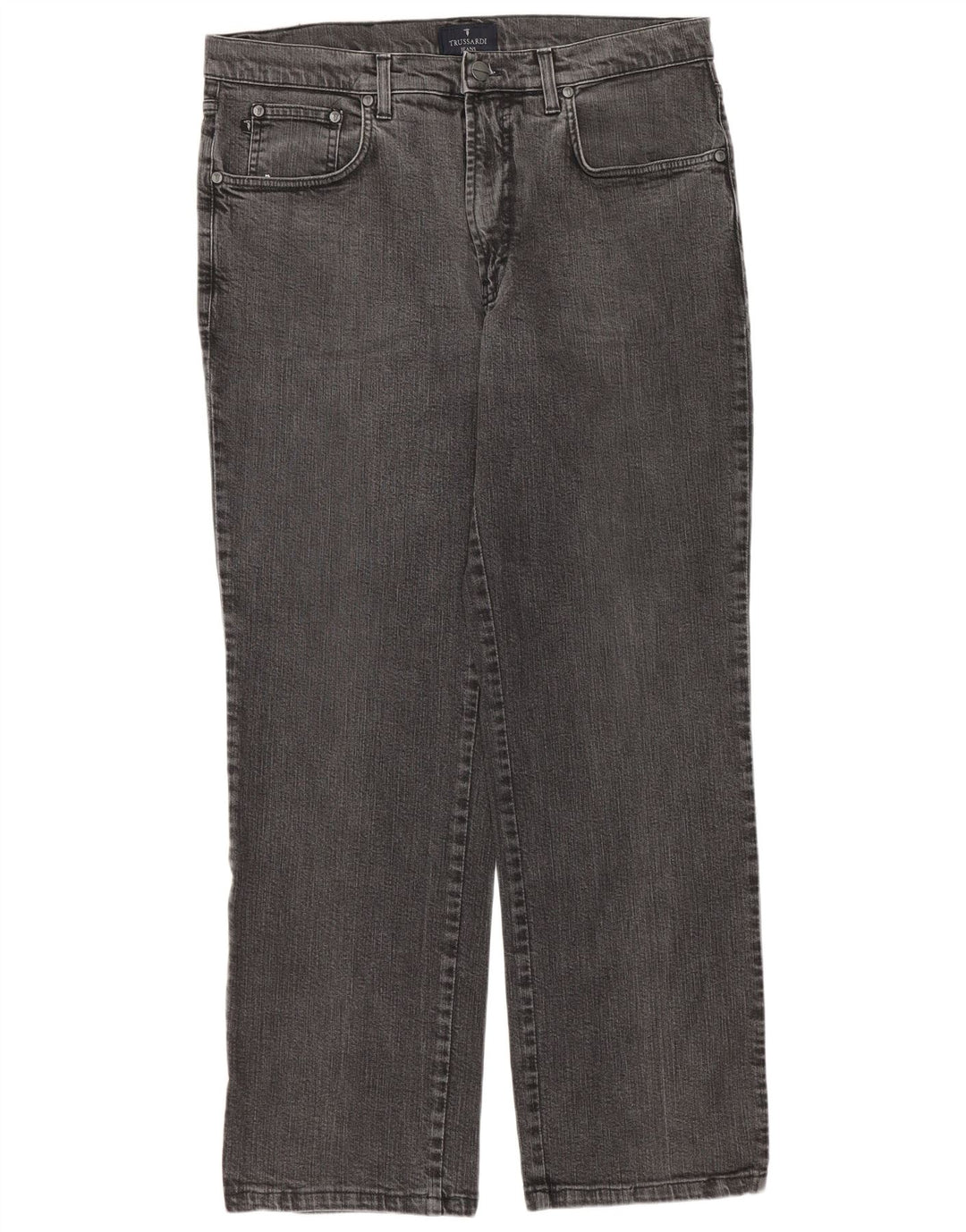 TRUSSARDI Vaqueros rectos para hombre W36 L29 Algodón gris