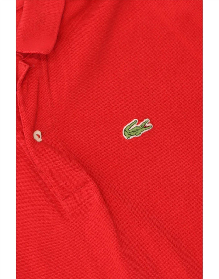 Polo Lacoste para hombre talla 7 2XL algodón rojo