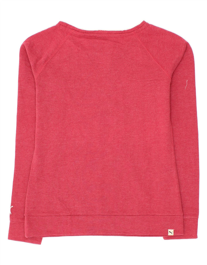 PUMA Womens Graphic Sweatshirt Jumper UK 12 Medium Red Cotton Vintage Puma and Second-Hand Puma from Messina Hembry 