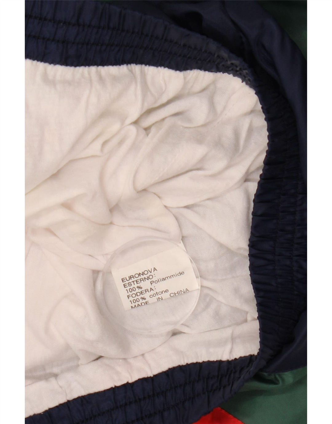 VINTAGE Chaqueta superior de chándal para hombre Bloque de color multicolor grande