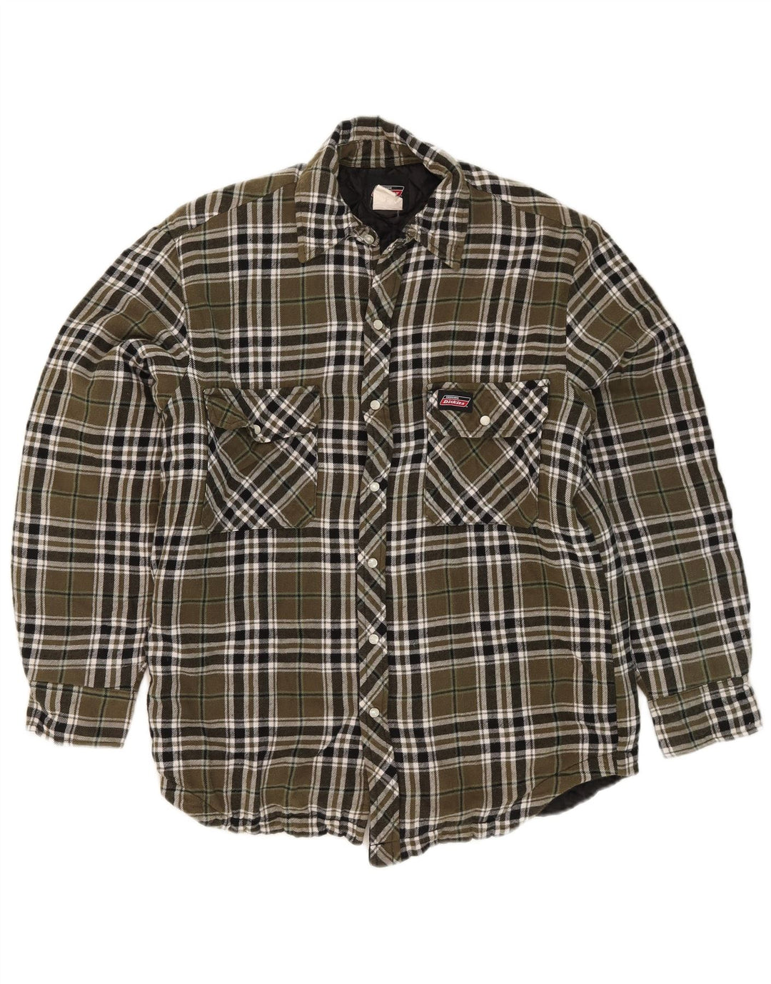 Dickies Hombre Lumberjack Camisa De Franela De Algodón A Cuadros Caqui Pequeño