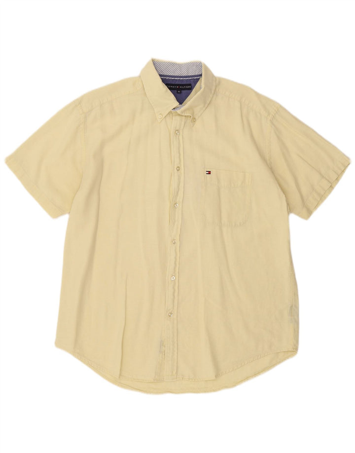 Tommy Hilfiger Camisa Manga Corta Hombre XL Amarillo Algodón