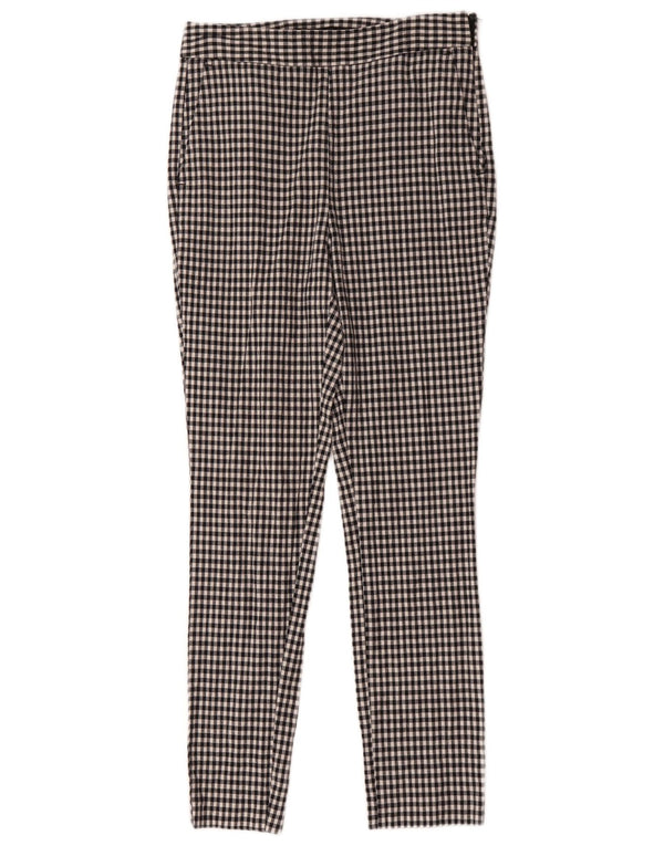 Zara Mujer Pantalón Chino Slim Medium W28 L28 Black Gingham