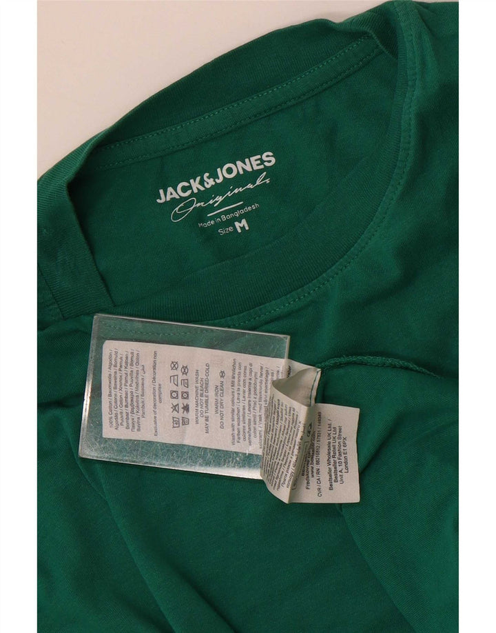 Jack & Jones Hombre Regular Camiseta Top Algodón Verde Medio