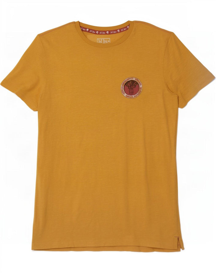 Camiseta estampada para hombre Fat Face Top pequeño de algodón amarillo