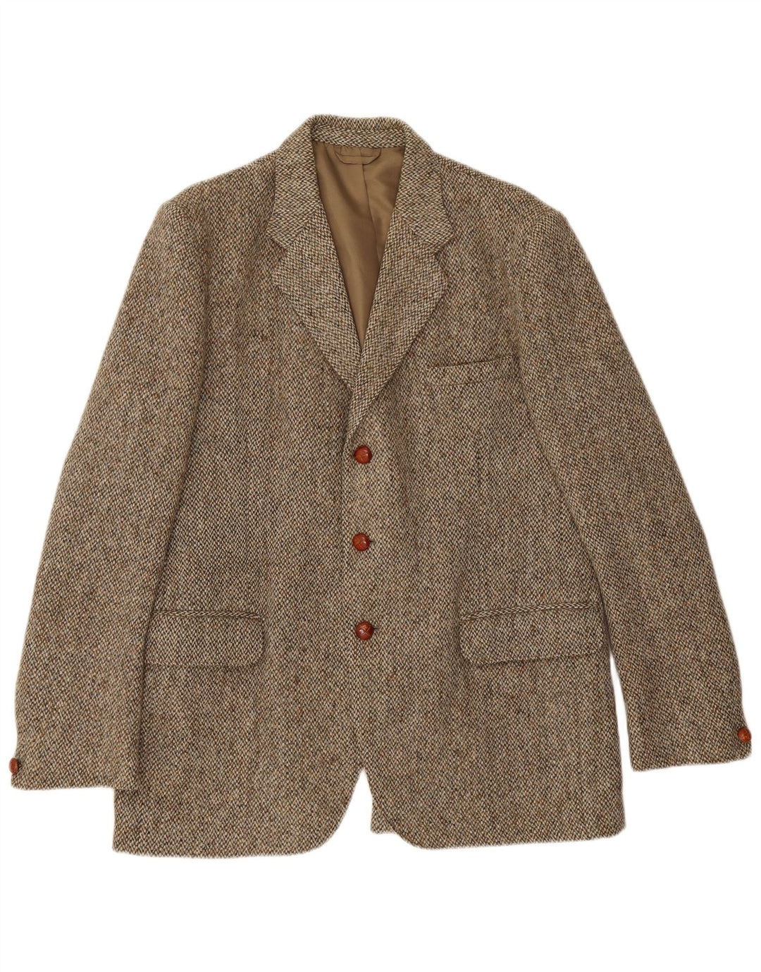 Harris Tweed Chaqueta tipo blazer de 3 botones para hombre UK 38 Verde medio Espiga