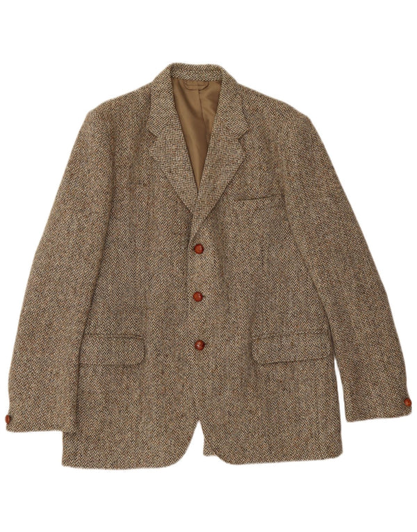 Harris Tweed Chaqueta tipo blazer de 3 botones para hombre UK 38 Verde medio Espiga