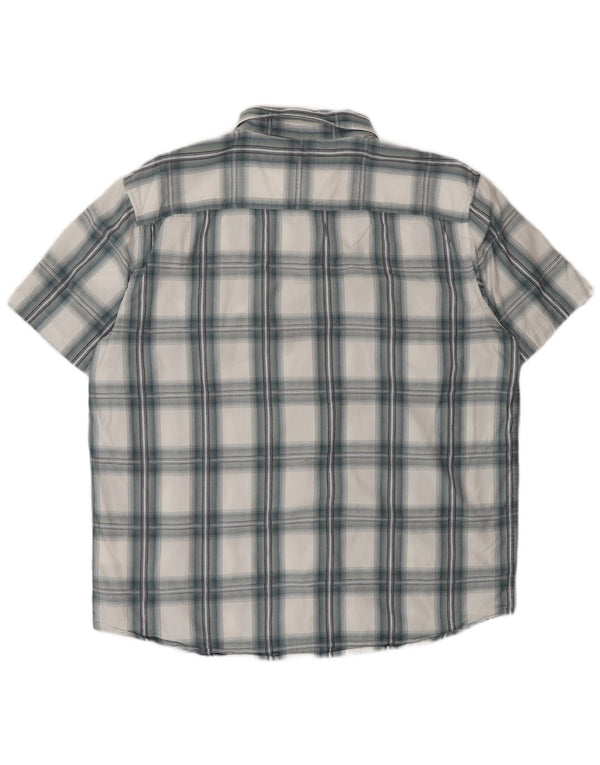 Wrangler Camisa De Manga Corta Para Hombre 2XL Algodón A Cuadros Azul