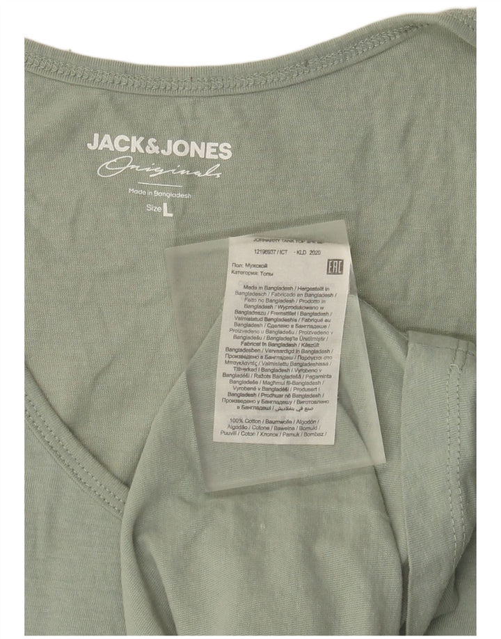 Jack & Jones Hombre Graphic Vest Top Large Algodón Verde