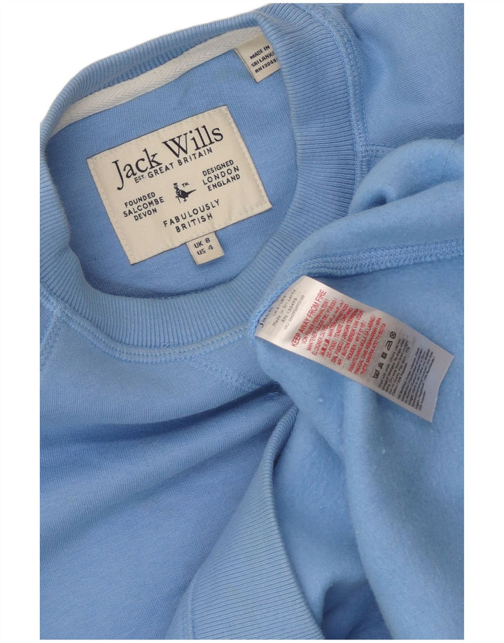 Jack Wills Sudadera extragrande para mujer, talla 8, algodón azul pequeño
