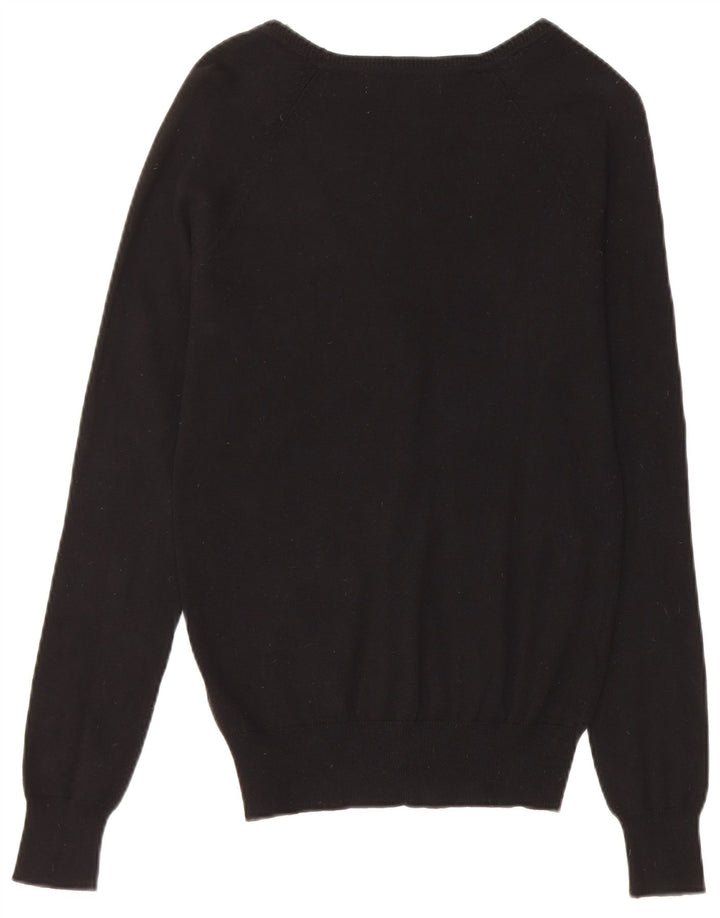 Zara Mujer Cárdigan Suéter UK 12 Mediano Negro Algodón