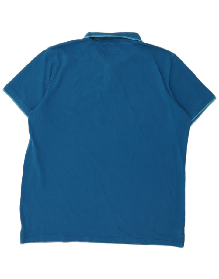 Polo Carrera Hombre Azul Grande