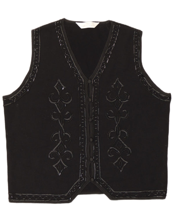 Marks & Spencer Chaleco gráfico para mujer UK 20 2XL Acrílico negro