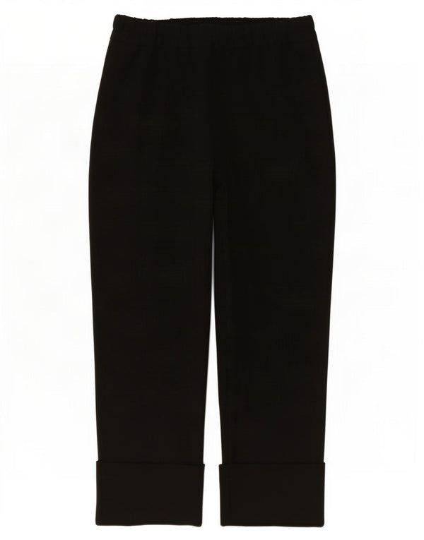 Zara Mujer Pantalones Cortos Cónicos De Cintura Alta Grande W30 L25 Negro