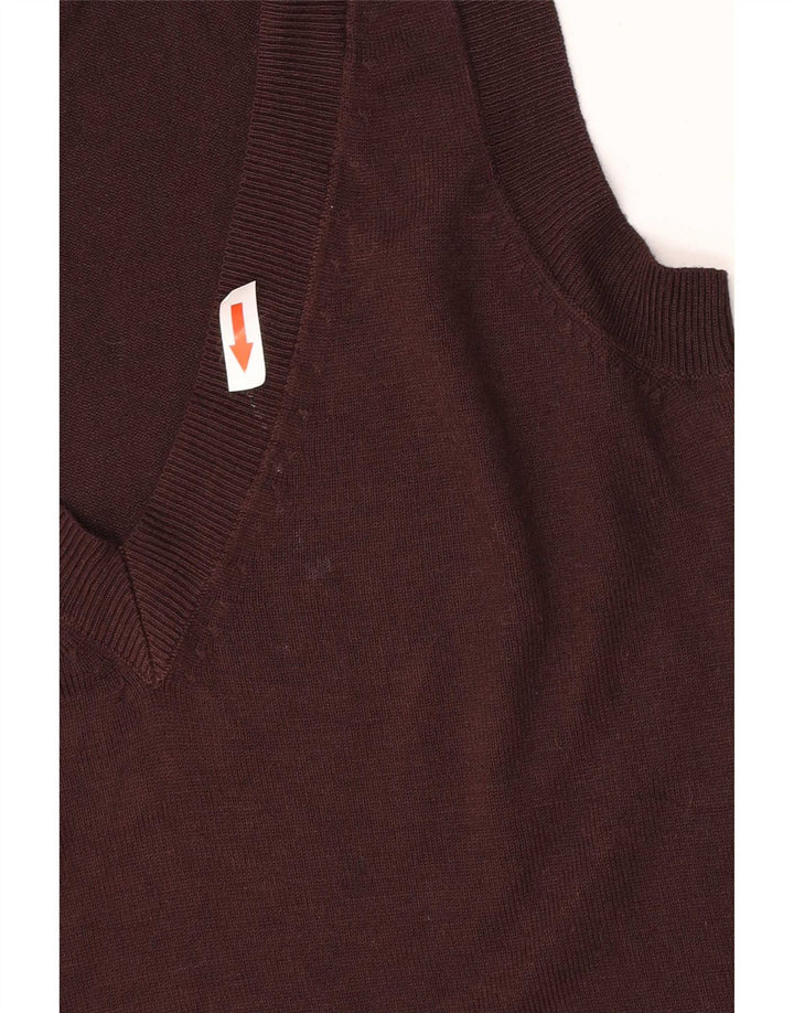 Zara Mujer Chaleco Top UK 10 Small Marrón Viscosa